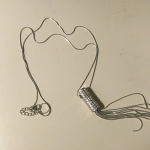 Silver Pendent with Sparkling Diamonds.